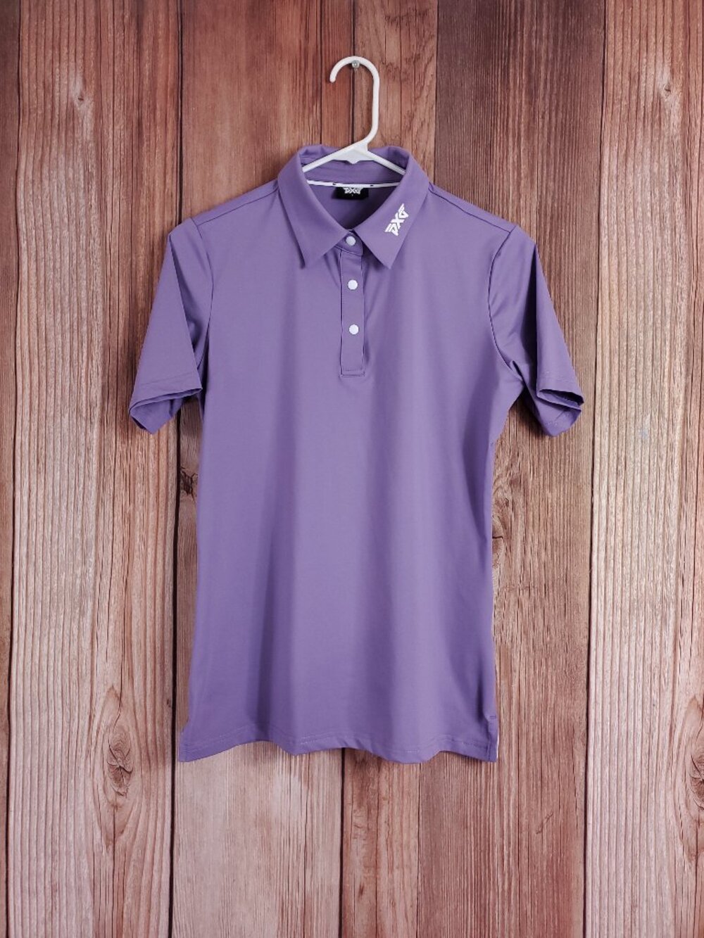 PXG Womens Small RP Signature Golf Polo Shirt Short Sleeve Purple Stretch Top